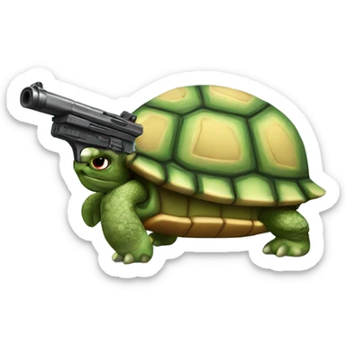 turtle with a gun sticker
