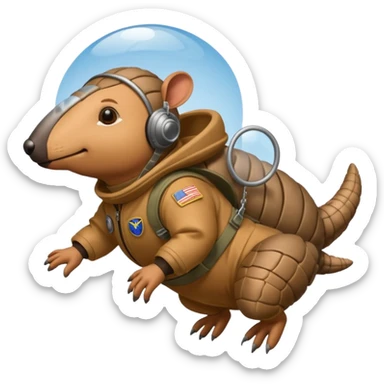 Man flying in the sky of armadillos sticker