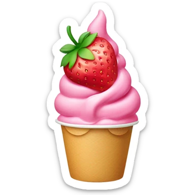 Strawberry frozen yogurt sticker