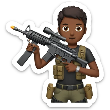 ar 15 with gun spark like its shooting sticker