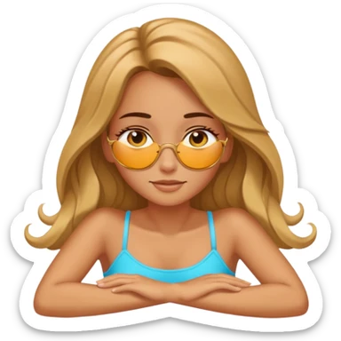 girl laying down sunbathing sticker