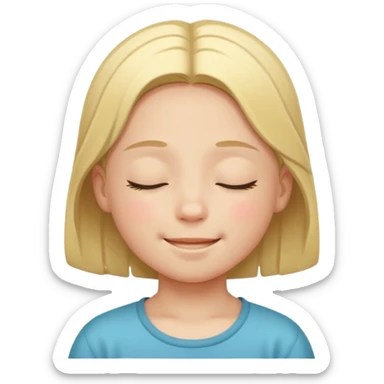 child smiling with closed eyes sticker