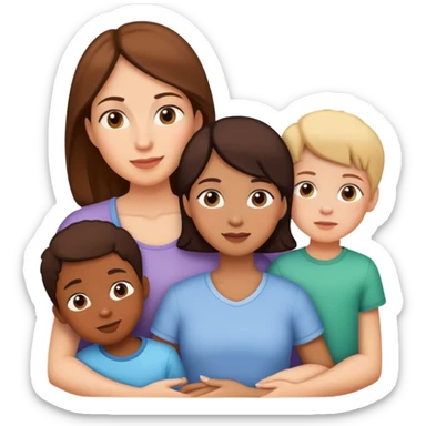Mother with four children sticker