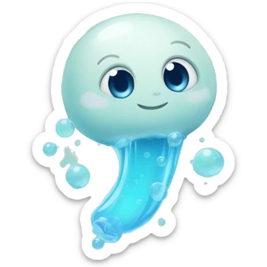 soapy bubbles blue  sticker