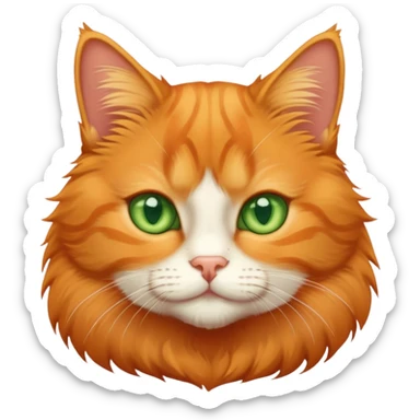 A cute orange tabby cat with green eyes sticker