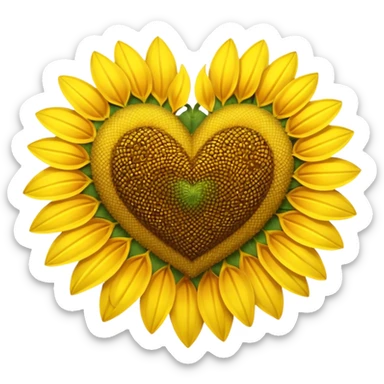 Sun flower heart sticker