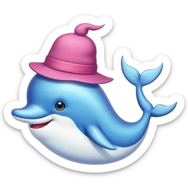 narwhale with hat sticker