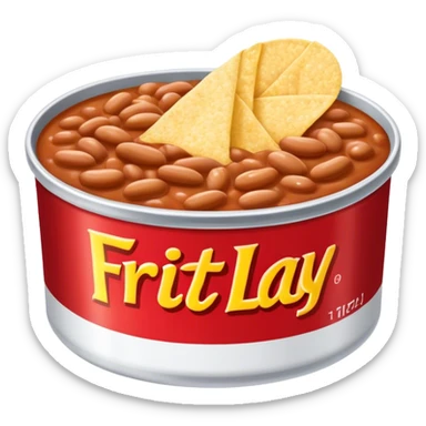 Can of Frito lay bean dip sticker