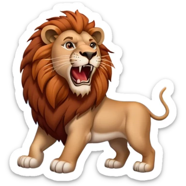 Full snow moon with lion roaring near it sticker