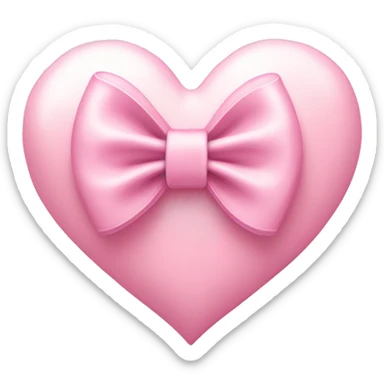 Light pink heart with bow sticker