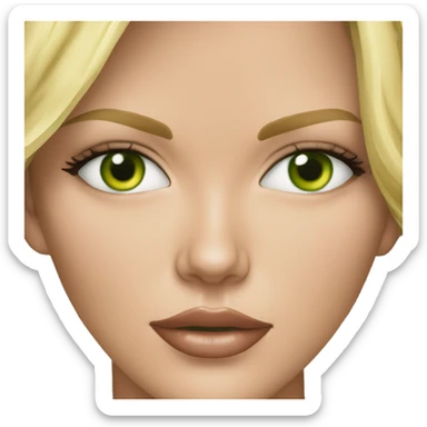 ultra realistic charlize theron green eyes wearing shirt sticker