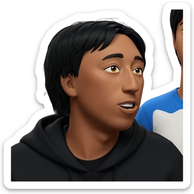 black haired meme boy sticker