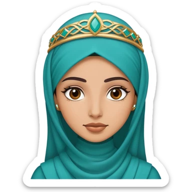 arab princess wearing teal sticker