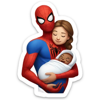 Pregnant Spider-Man nursing baby sticker