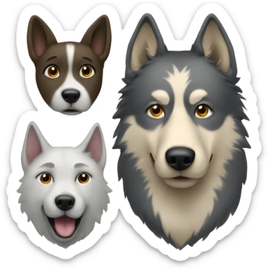 dog and wolf  sticker