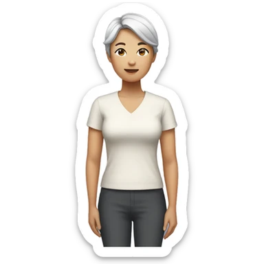 full body asian mum sticker