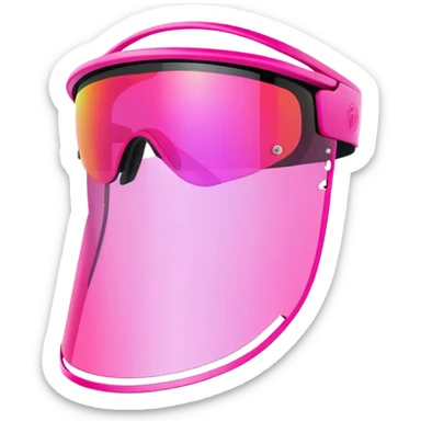 sporty pink shield visor sunglasses with neon pink one-piece lens, athletic futuristic design sticker
