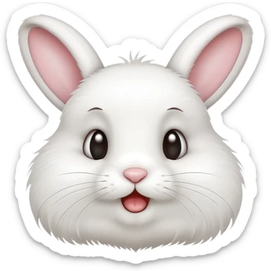 cute bunny with grimacing expression and twitching nose sticker