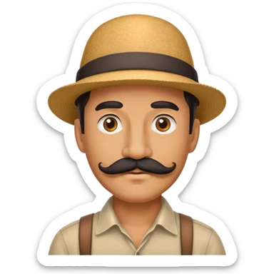 A guy with a hat and mustache  sticker