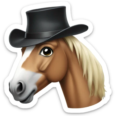 Horse wearing hat  sticker