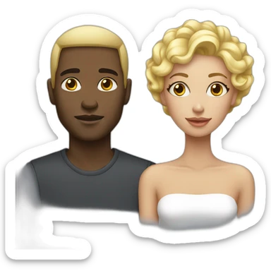 Black man with blond woman chic sticker