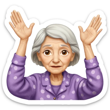 Old lady hands up raise the roof sticker