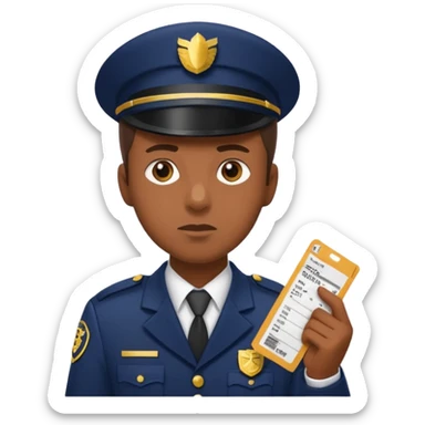 ticket inspector with punch sticker