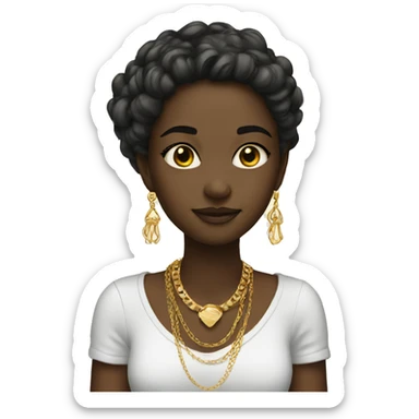 Girl with gold jewellery sticker
