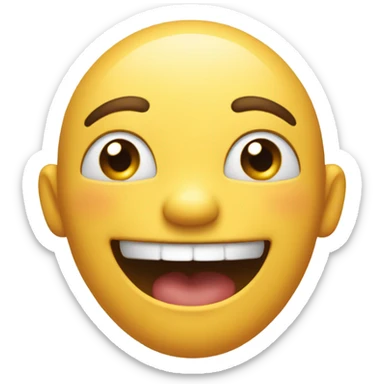 emoji with tongue out and smiling with hands spreading sticker