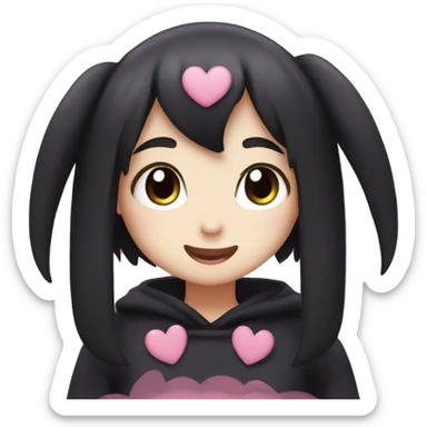 Kuromi face with heart eyes sticker