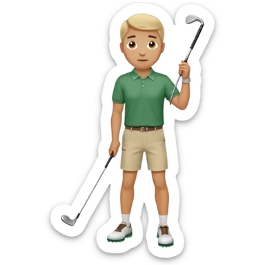 man playing golf full body sticker