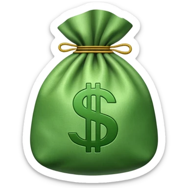 money bag with dollar sign sticker
