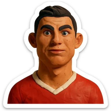 claymation style portrait of Ronaldo sticker