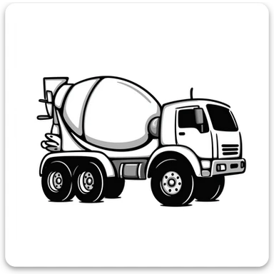 concrete mixer truck based on Kamaz sticker