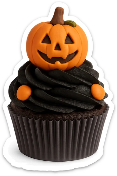 Halloween cupcake, remove background sticker