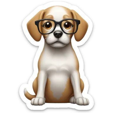 Dog with glasses and hammer sticker