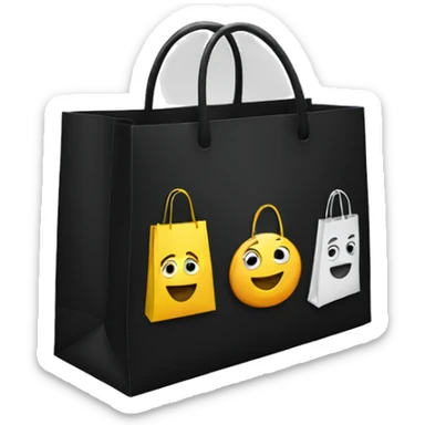 black shopping bags sticker