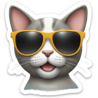 Cat with sunglasses sticker
