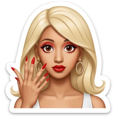 Cardi B rapper with long nails sticker