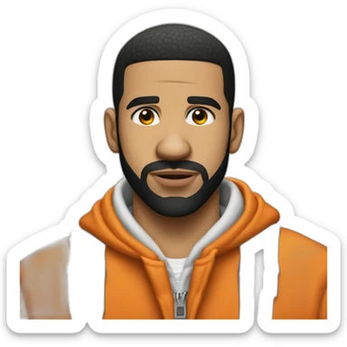 Drake orange jaket approving mugshot sticker