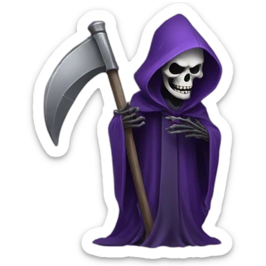 Grim reaper purple sticker