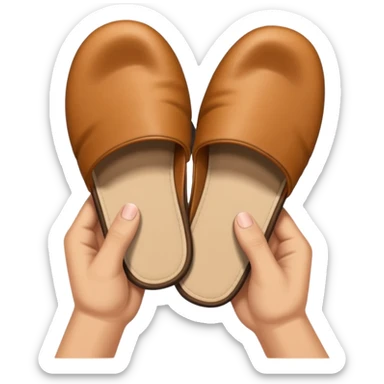 Hand holding a slipper 2d sticker