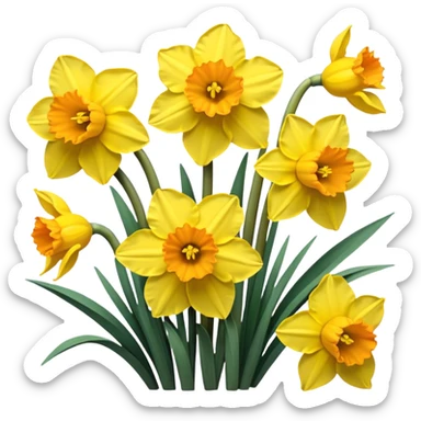 Yellow daffodils sticker