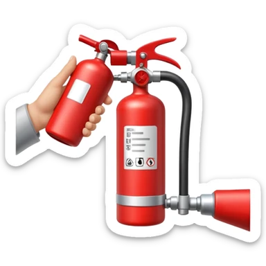 hand holding Fire extinguisher sticker