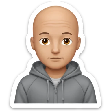 CUte bald man in hoody sticker