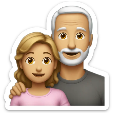 papa et maman qui font des bisous sticker