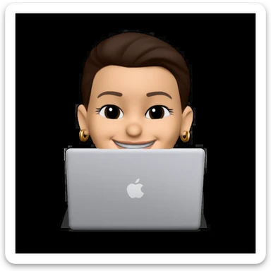 make her appear 10 kilos lighter, keep the gold earring rings, visible smiling lips, and same style as the original image sticker