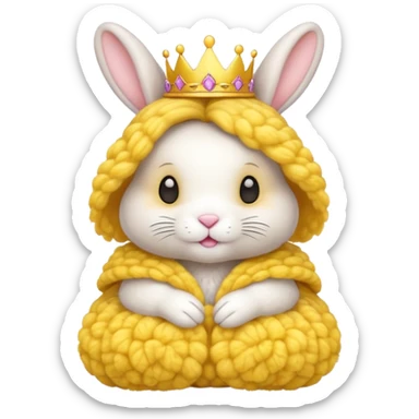 PRINCESS RABBIT with Yellow wool sticker