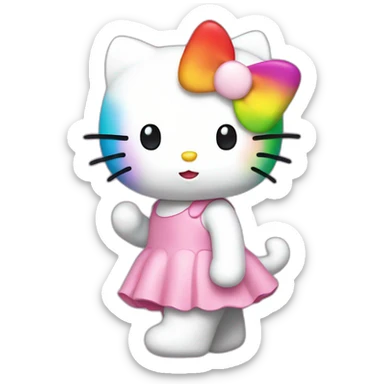 rainbow-hello-kitty sticker