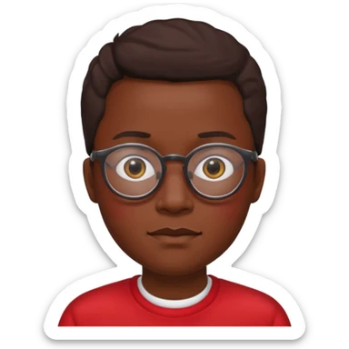 red clothed black person with eyeglass sticker